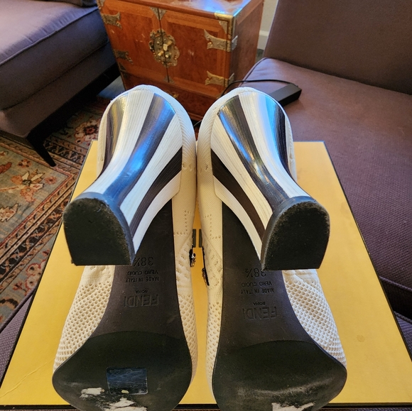 FENDI Tronchetto Printed Embroidered Accent Sock Boots - Picture 4 of 8